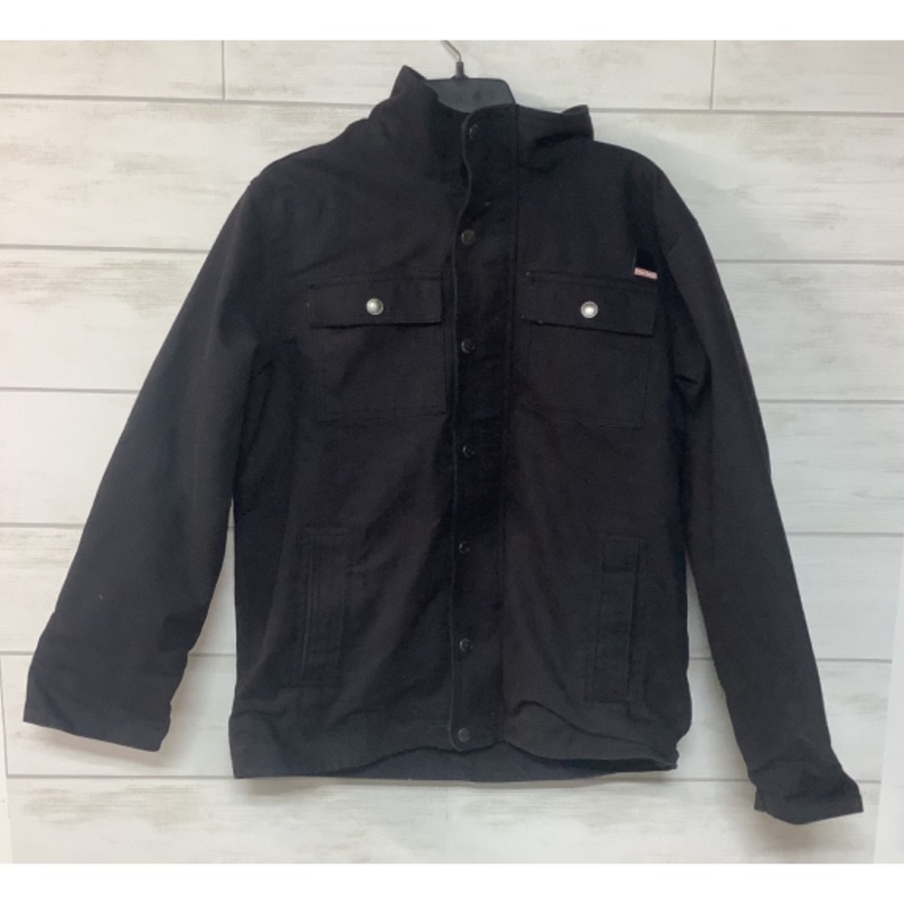 Sears Craftsman Men's Size Large Fleece Lined Canvas Work Utility Jacket Black